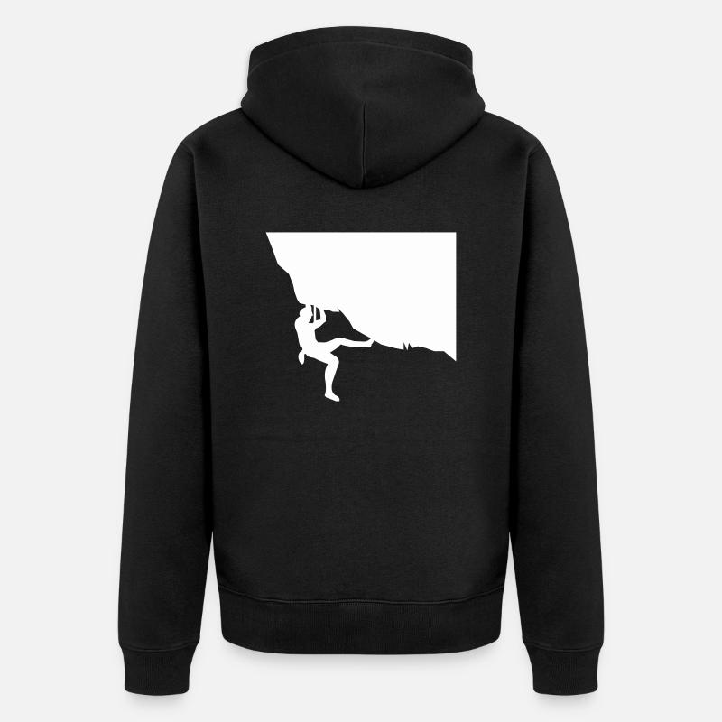 climbing - Unisex Premium Bio Zip Hoodie - Schwarz