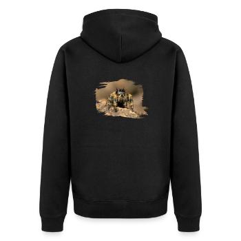 phidippus otiosus jumping spider, spring spinne - Unisex Premium Bio Zip Hoodie - Schwarz - Hinten - Nico (187cm)