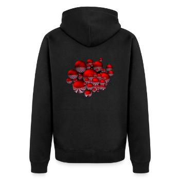Shirt mit Kugel-Design - Unisex Premium Bio Zip Hoodie - Schwarz - Hinten - Nico (187cm)