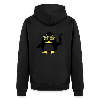 beach duck - Unisex Premium Bio Zip Hoodie - Schwarz - Hinten - Nico (187cm)
