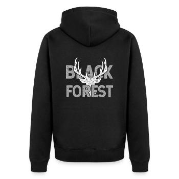 Black Forest for Black Shirts - Unisex Premium Organic Zip Hoodie - black - Back - Nico (187cm)