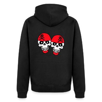 2 Crâne de pirate Squelette Crâne Équipe d’Halloween - Veste à capuche bio Premium Unisexe - noir - Dos - Nico (187cm)