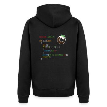 Ho! Ho! Ho! - Merry Christmas - C Geek - Unisex Premium Organic Zip Hoodie - black - Back - Nico (187cm)