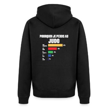 Maillot Judo je peux pas j'ai Judo - Veste à capuche bio Premium Unisexe - noir - Dos - Nico (187cm)
