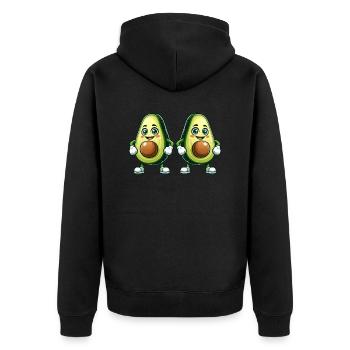 Avocado 2 - Unisex Premium Organic Zip Hoodie - black - Back - Nico (187cm)