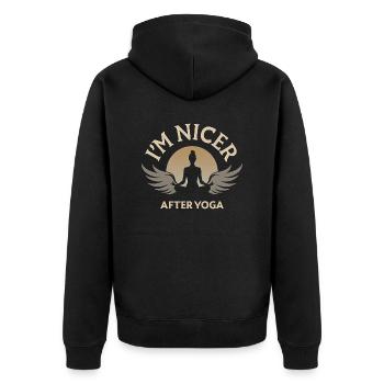 Drôle Yoga Méditation Chakra Jeu de mots - Veste à capuche bio Premium Unisexe - noir - Dos - Nico (187cm)