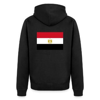 Egypt - Unisex Premium Organic Zip Hoodie - black - Back - Nico (187cm)