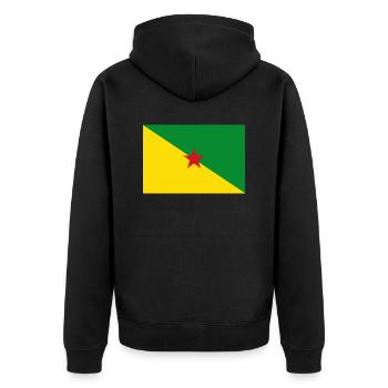 French Guiana - Unisex Premium Organic Zip Hoodie - black - Back - Nico (187cm)