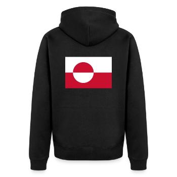 Grönland - Unisex Premium Bio Zip Hoodie - Schwarz - Hinten - Nico (187cm)