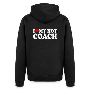 I love my coach - Veste à capuche bio Premium Unisexe - noir - Dos - Nico (187cm)