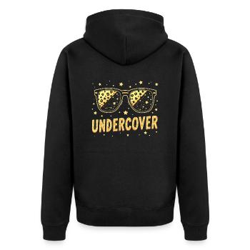 Undercover Speech - Funny Costume with Sun Bril - Unisex Premium Organic Zip Hoodie - black - Back - Nico (187cm)