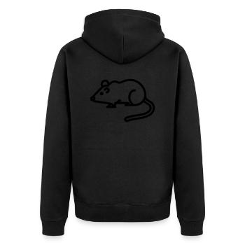 Black Mouse Outline Icon – Perfect for Animal Love - Unisex Premium Organic Zip Hoodie - black - Back - Nico (187cm)