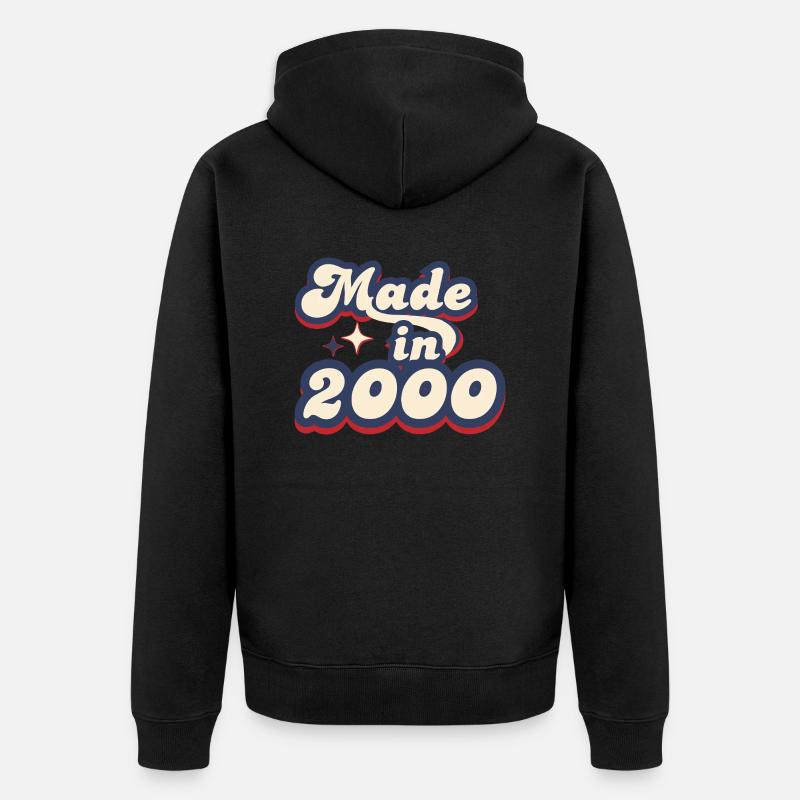 Made in 2000 retro - Veste à capuche bio Premium Unisexe - noir