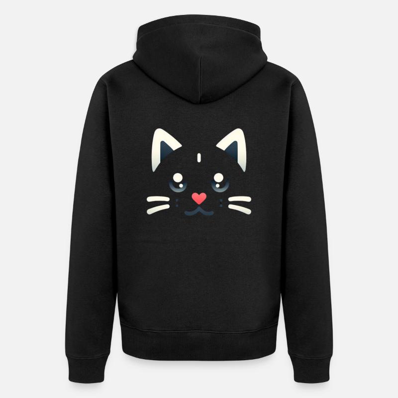 Chatons Kawaii, Animaux de compagnie - Veste à capuche bio Premium Unisexe - noir