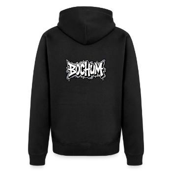 Bochum Graffiti - Unisex Premium Bio Zip Hoodie - Schwarz - Hinten - Nico (187cm)