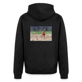 000 4886 - Unisex Premium Organic Zip Hoodie - black - Back - Nico (187cm)