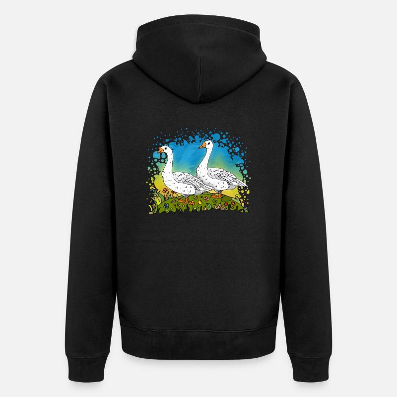 Oies - Veste à capuche bio Premium Unisexe - noir