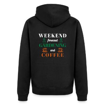 Garten-Spruch - Unisex Premium Bio Zip Hoodie - Schwarz - Hinten - Nico (187cm)