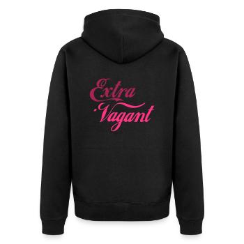 Extra Vagant - Unisex Premium Bio Zip Hoodie - Schwarz - Hinten - Nico (187cm)