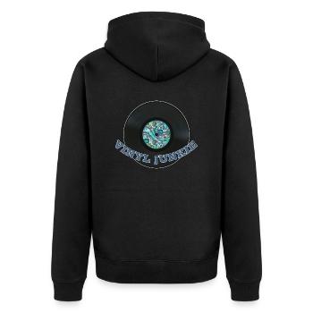 VINYL JUNKIE - Unisex Premium Organic Zip Hoodie - black - Back - Nico (187cm)
