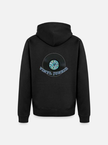 Drogué de vinyle - Veste à capuche bio Premium Unisexe - noir