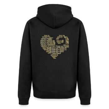 Aimer Jésus - Coeur - Veste à capuche bio Premium Unisexe - noir - Dos - Nico (187cm)