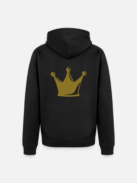 Krone - Unisex Premium Bio Zip Hoodie - Schwarz