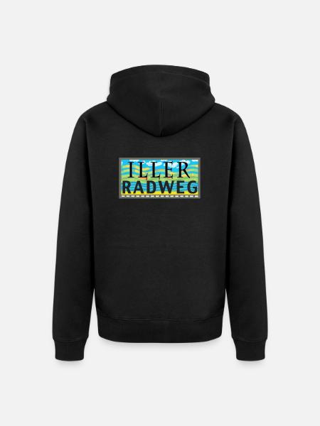 Iller-Radweg - Unisex Premium Bio Zip Hoodie - Schwarz