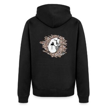 Vintage Blumen galgoneus design1 - Unisex Premium Bio Zip Hoodie - Schwarz - Hinten - Nico (187cm)