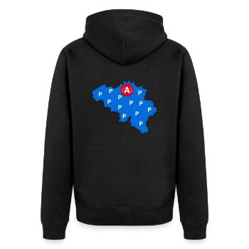 t'City and the parking - Unisex Premium Organic Zip Hoodie - black - Back - Nico (187cm)