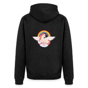 Pegasus Unicorn 01 - Unisex Premium Organic Zip Hoodie - black - Back - Nico (187cm)