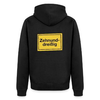 40. Geburtstag - Unisex Premium Bio Zip Hoodie - Schwarz - Hinten - Nico (187cm)