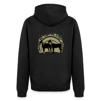 Les chevaux - Veste à capuche bio Premium Unisexe - noir - Dos - Nico (187cm)