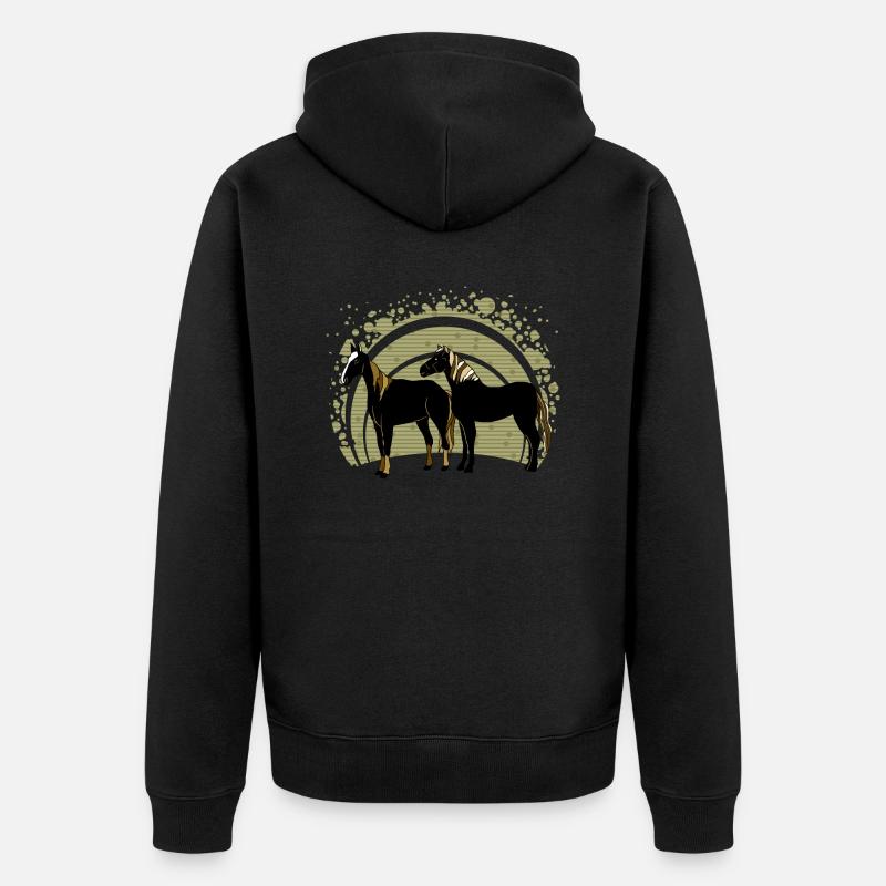Die Pferde - Unisex Premium Bio Zip Hoodie - Schwarz