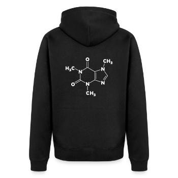 Caffeine Molecule Structural Formula Coffee Chemistry - Unisex Premium Organic Zip Hoodie - black - Back - Nico (187cm)