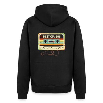 Best of 1981 Mixtape 40e anniversaire cassette - Veste à capuche bio Premium Unisexe - noir - Dos - Nico (187cm)