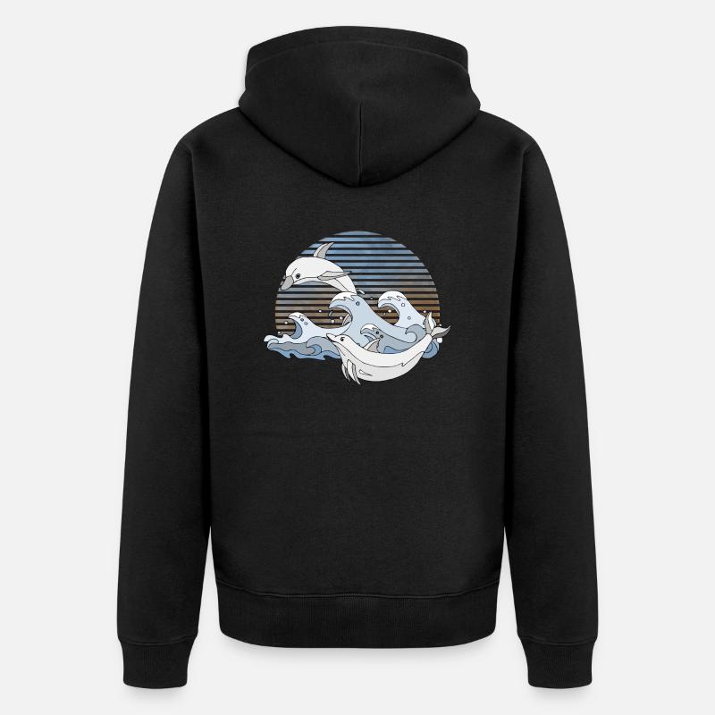Delphine - Unisex Premium Bio Zip Hoodie - Schwarz
