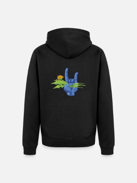 Unkraut ist Metal - Unisex Premium Bio Zip Hoodie - Schwarz