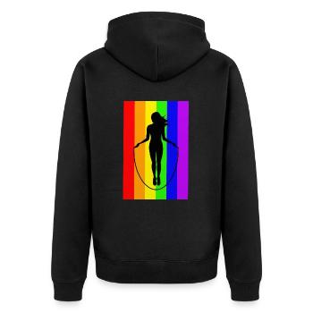 Jumping Rope Jumping Rope Jumping Sticker Shirt - Unisex Premium Organic Zip Hoodie - black - Back - Nico (187cm)