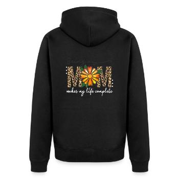 Stolze Mama Mutter Mami Lebensaufgabe Kinder Kind - Unisex Premium Bio Zip Hoodie - Schwarz - Hinten - Nico (187cm)