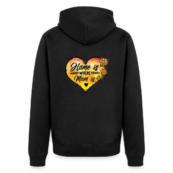 Stolze Mama Mutter Mami Lebensaufgabe Kinder Kind - Unisex Premium Bio Zip Hoodie - Schwarz - Hinten - Nico (187cm)