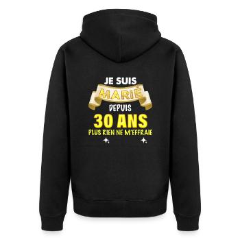 Cadeau Mari Citation Cadeau De mariage - Veste à capuche bio Premium Unisexe - noir - Dos - Nico (187cm)