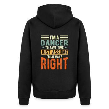 Tänzer - Unisex Premium Bio Zip Hoodie - Schwarz - Hinten - Nico (187cm)