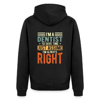Dentiste - Veste à capuche bio Premium Unisexe - noir - Dos - Nico (187cm)