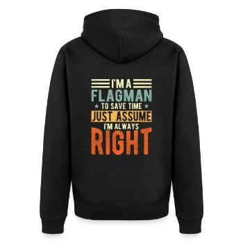 Flagman - Veste à capuche bio Premium Unisexe - noir - Dos - Nico (187cm)