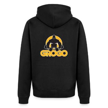 Gorilla Bodybuilding - Veste à capuche bio Premium Unisexe - noir - Dos - Nico (187cm)