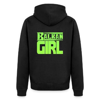 Balkan Kroatien Bosnien Serbien juge exyu Junge Mädchen - Unisex Premium Bio Zip Hoodie - Schwarz - Hinten - Nico (187cm)