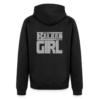 Balkan Kroatien Bosnien Serbien juge exyu Junge Mädchen - Unisex Premium Bio Zip Hoodie - Schwarz - Hinten - Nico (187cm)