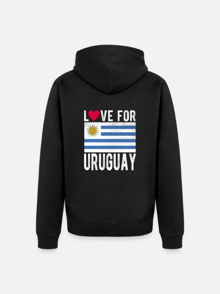 Drapeau de l’Uruguay - Veste à capuche bio Premium Unisexe - noir