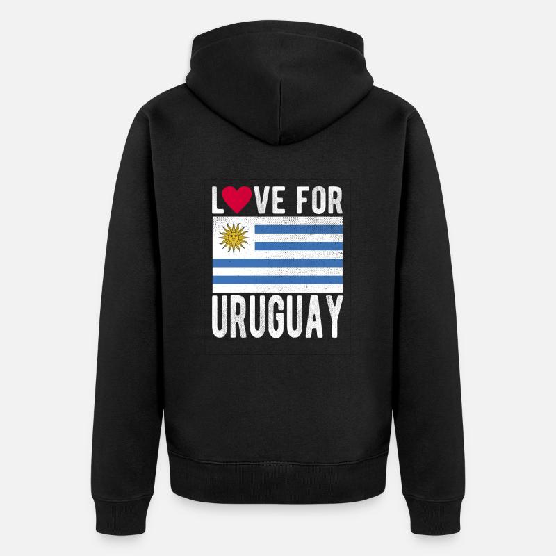 Drapeau de l’Uruguay - Veste à capuche bio Premium Unisexe - noir